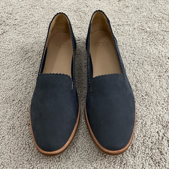 UGG Women's Navy Suede Loafers - Picture 1 of 6